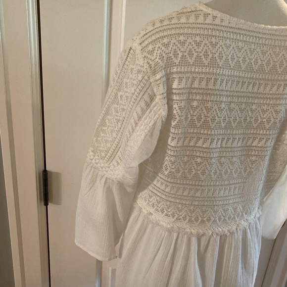 Fat Face Beachwear 100% Cotton Boho Popover Peasant‎ Gauze White Top -Size 10 - Picture 9 of 16